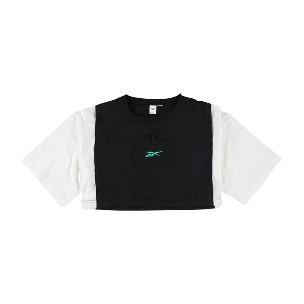 Reebok Womens Pocket Crop Embellished T-Shirt, PRE